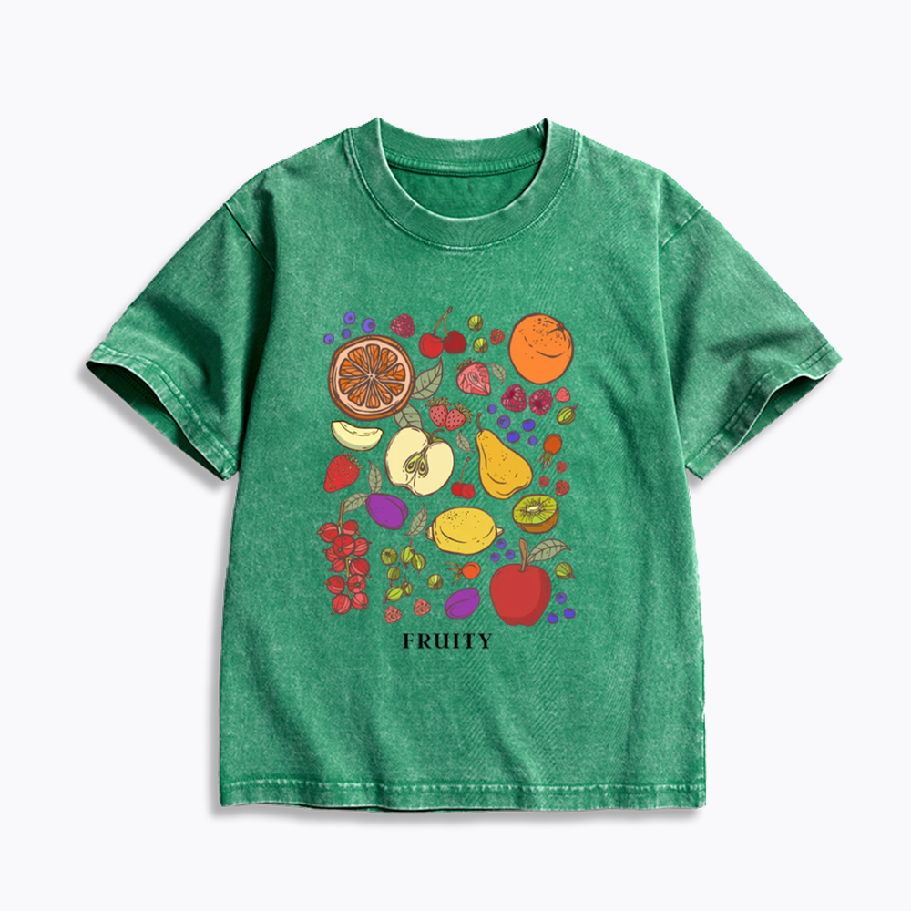Fruity Shirt Fruit Subtle Way Kids Washed T-Shirts