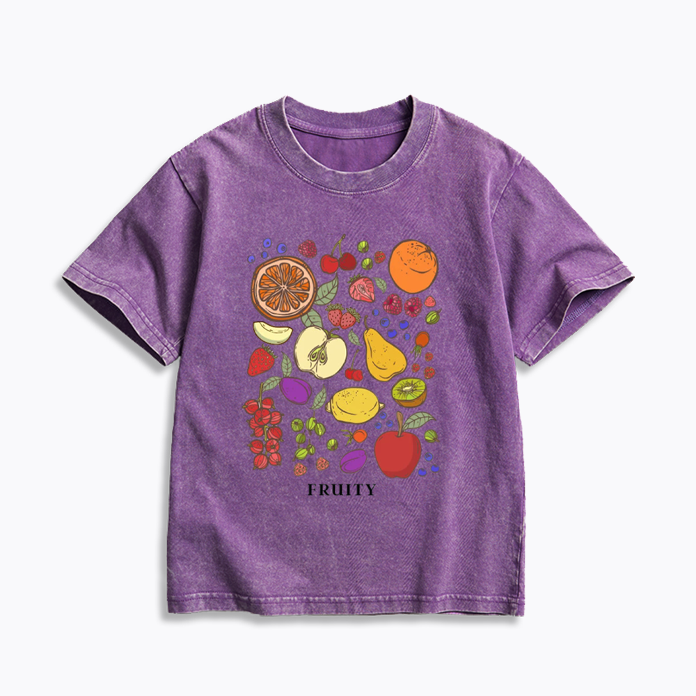 Fruity Shirt Fruit Subtle Way Kids Washed T-Shirts