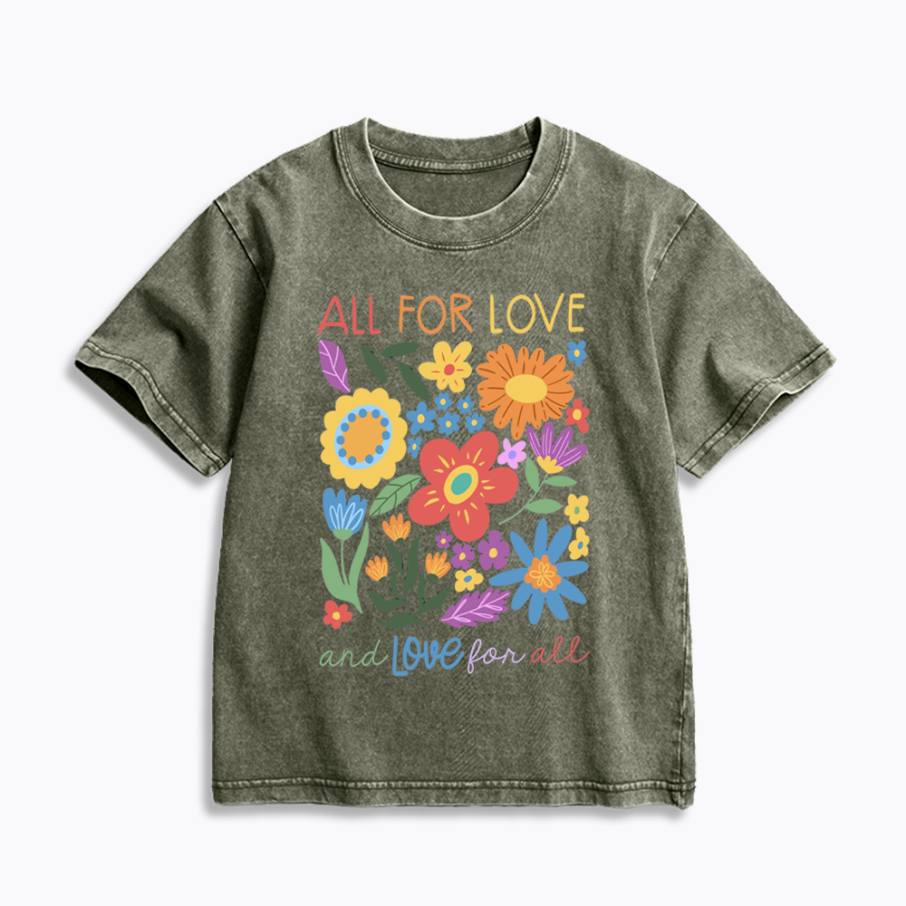 All For Love Love For All Kids Washed T-Shirts