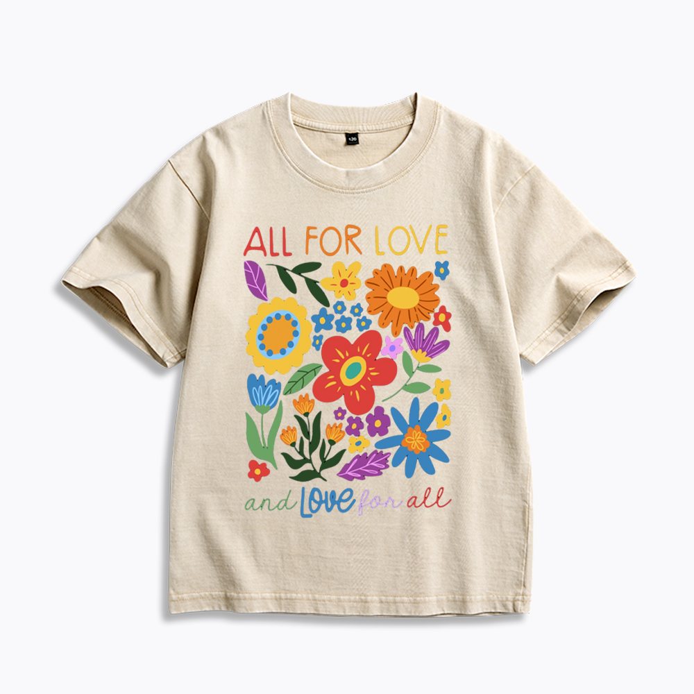 All For Love Love For All Kids Washed T-Shirts