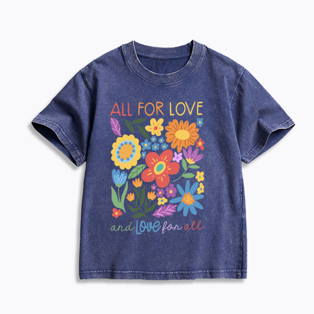 All For Love Love For All Kids Washed T-Shirts