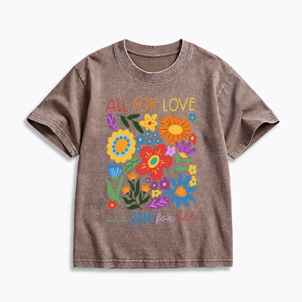 All For Love Love For All Kids Washed T-Shirts