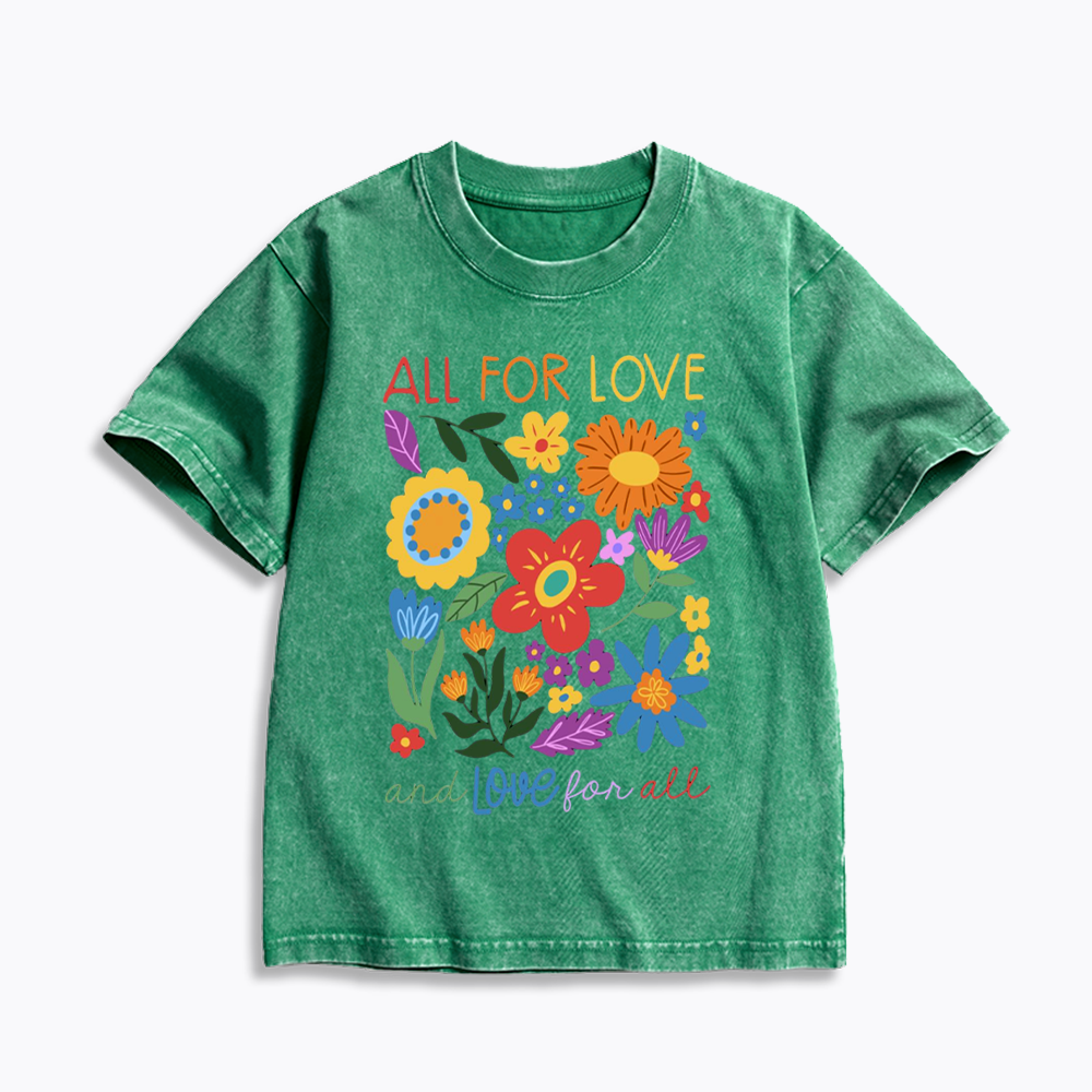 All For Love Love For All Kids Washed T-Shirts