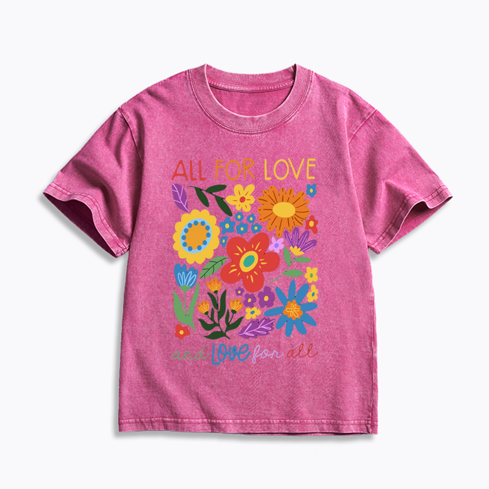 All For Love Love For All Kids Washed T-Shirts