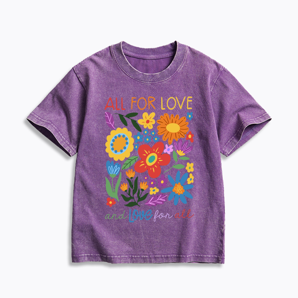 All For Love Love For All Kids Washed T-Shirts