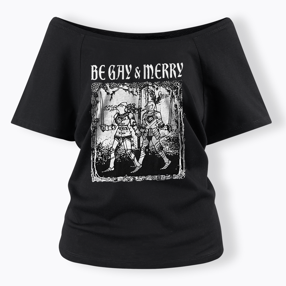 Merry Black Off Shoulder T-shirts