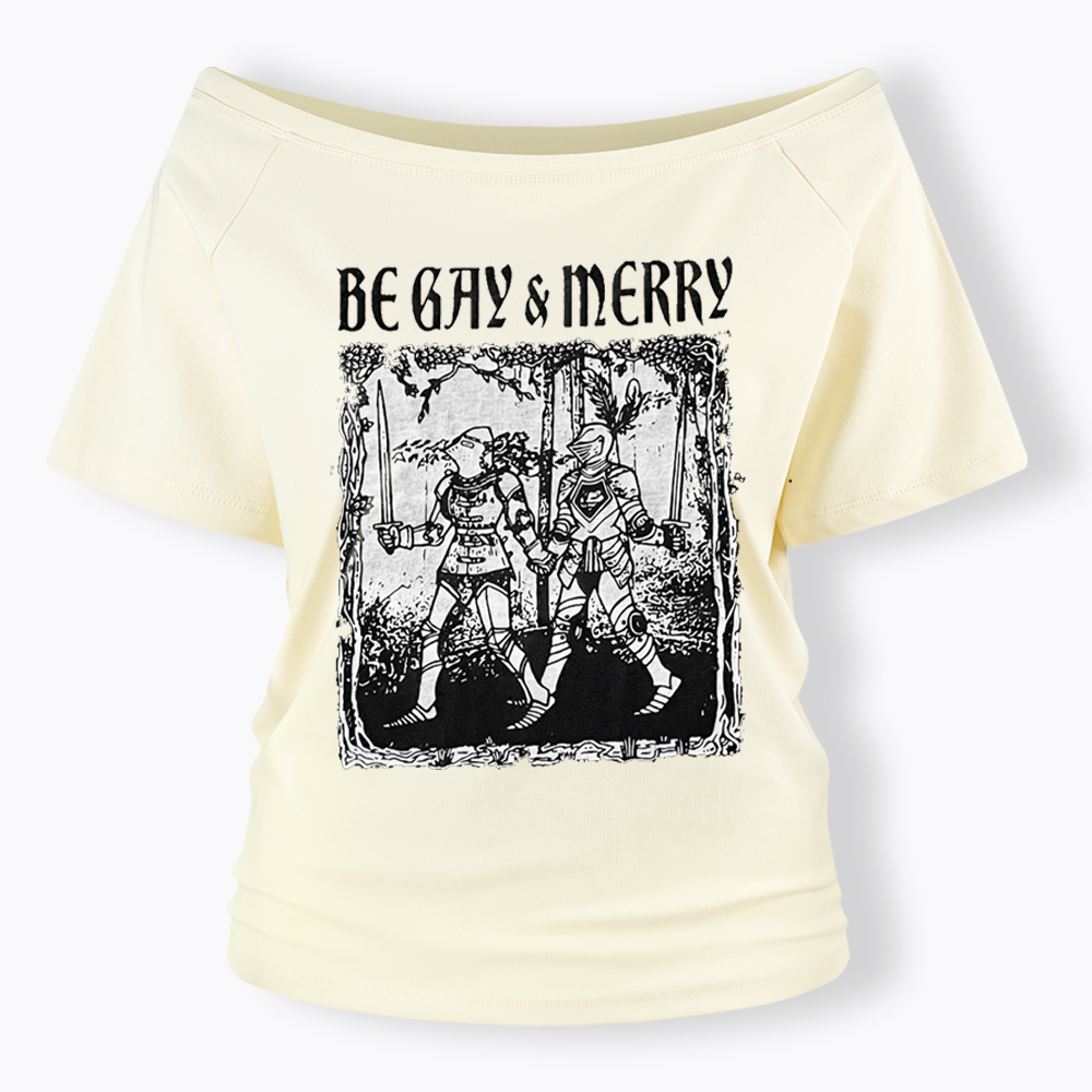 Merry Black Off Shoulder T-shirts