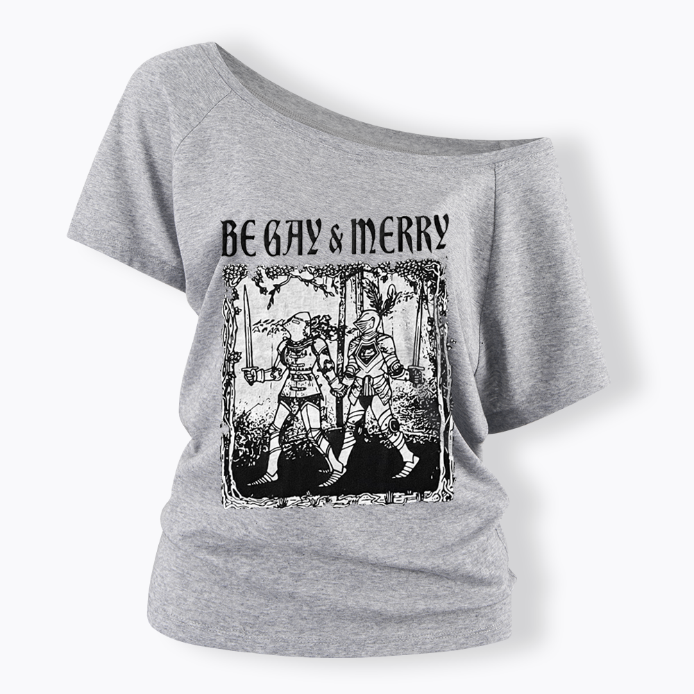 Merry Black Off Shoulder T-shirts