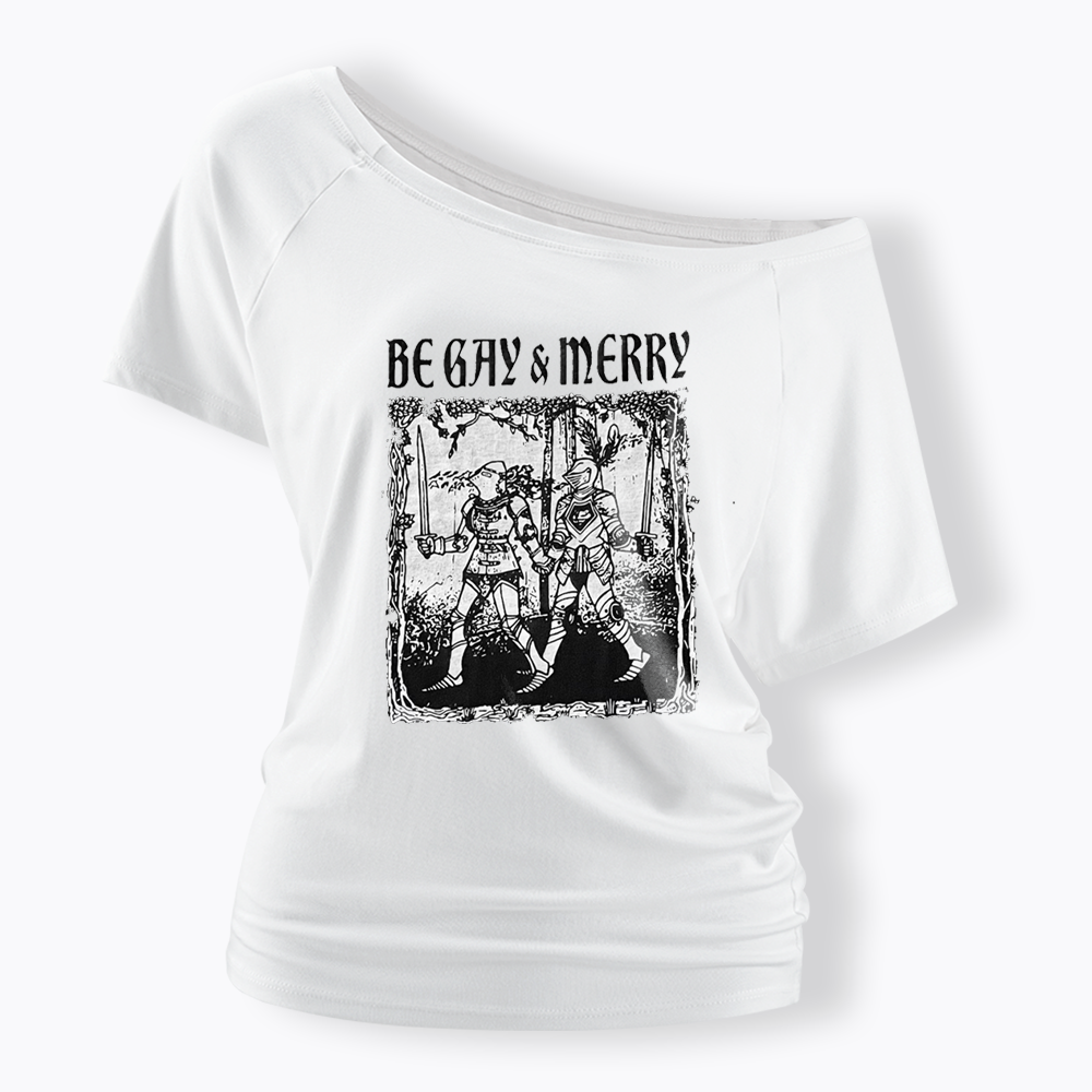 Merry Black Off Shoulder T-shirts