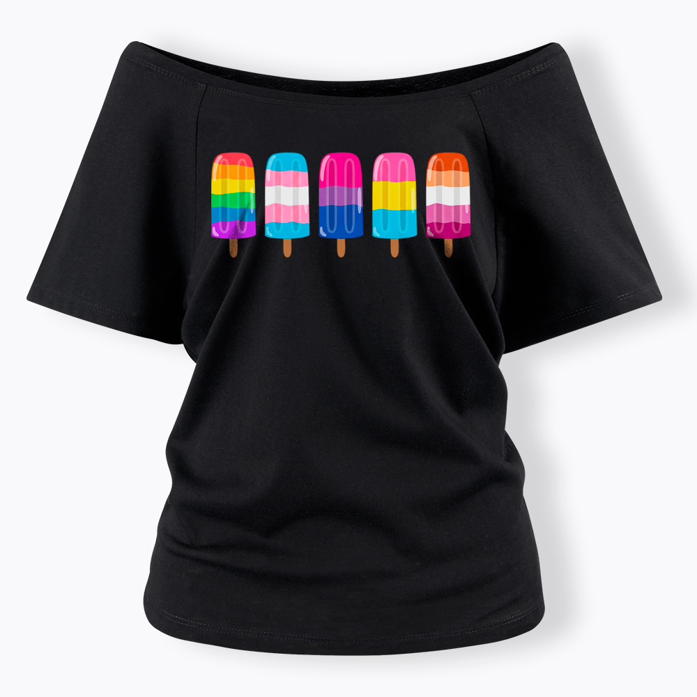 Pride Ice Pops Off Shoulder T-Shirt