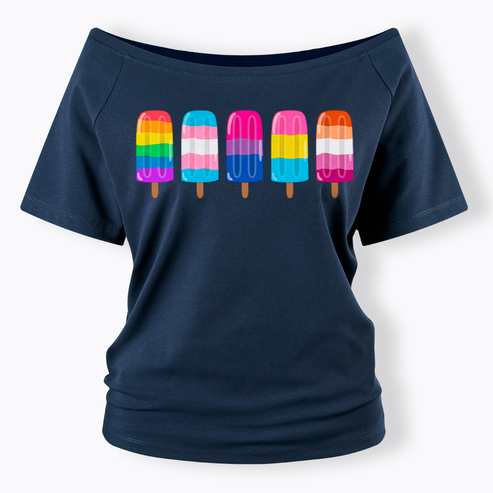 Pride Ice Pops Off Shoulder T-Shirt