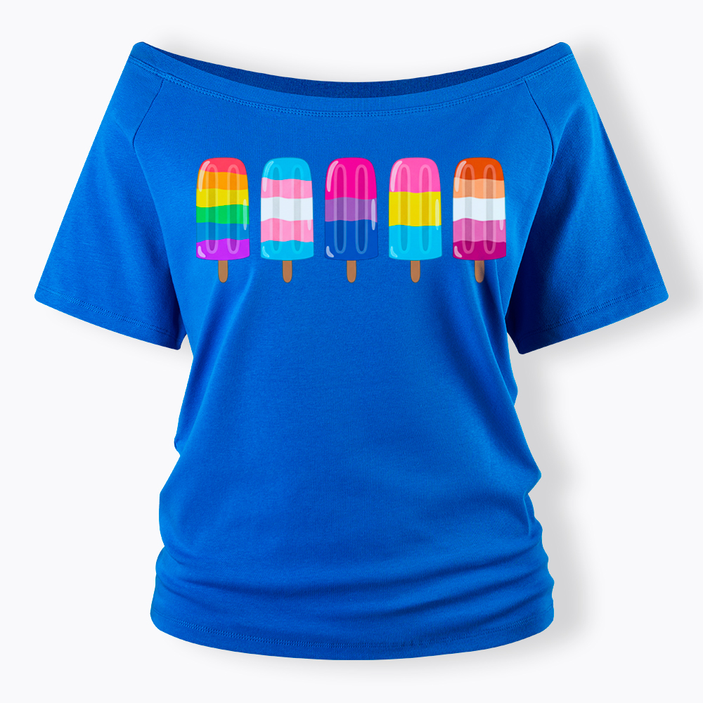 Pride Ice Pops Off Shoulder T-Shirt