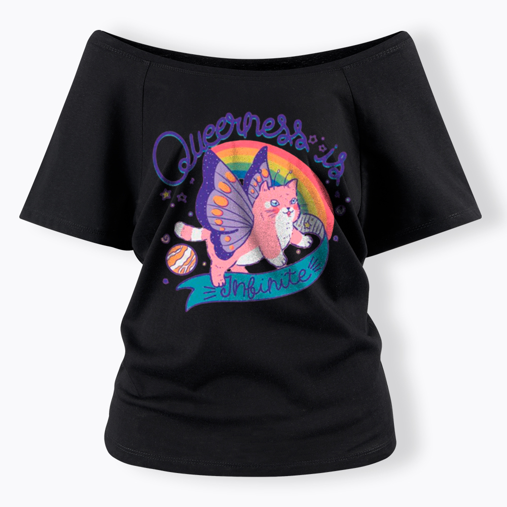 Queer Pride Off Shoulder T-Shirt