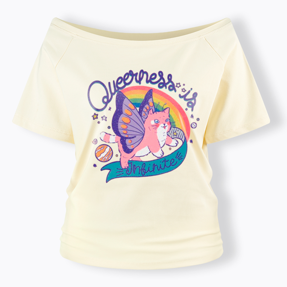 Queer Pride Off Shoulder T-Shirt