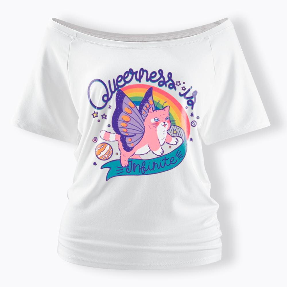 Queer Pride Off Shoulder T-Shirt