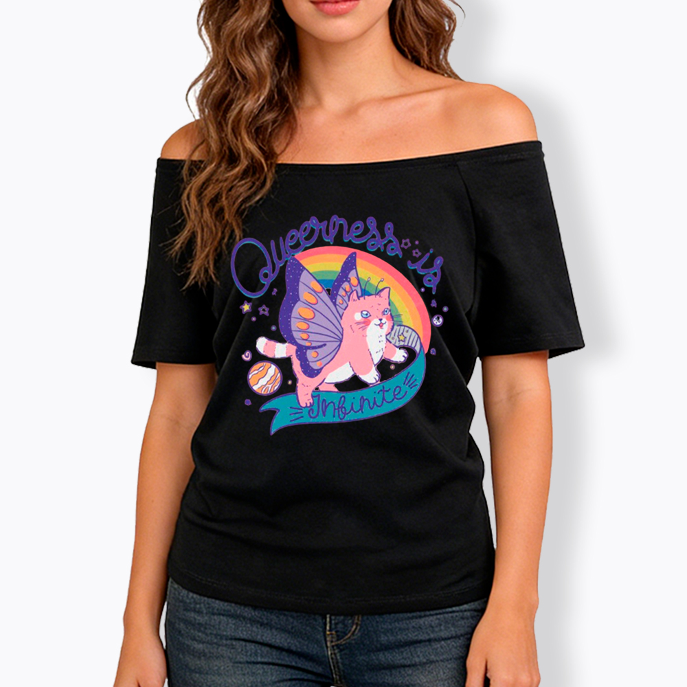 Queer Pride Off Shoulder T-Shirt