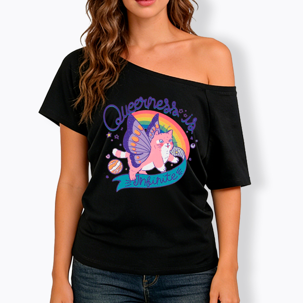 Queer Pride Off Shoulder T-Shirt