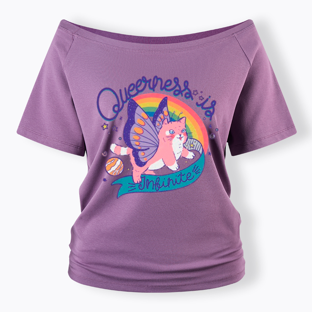 Queer Pride Off Shoulder T-Shirt