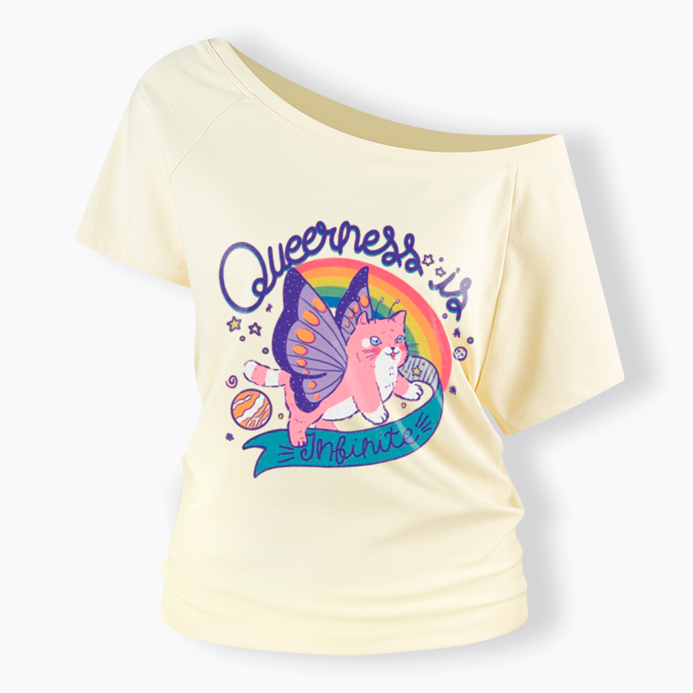 Queer Pride Off Shoulder T-Shirt