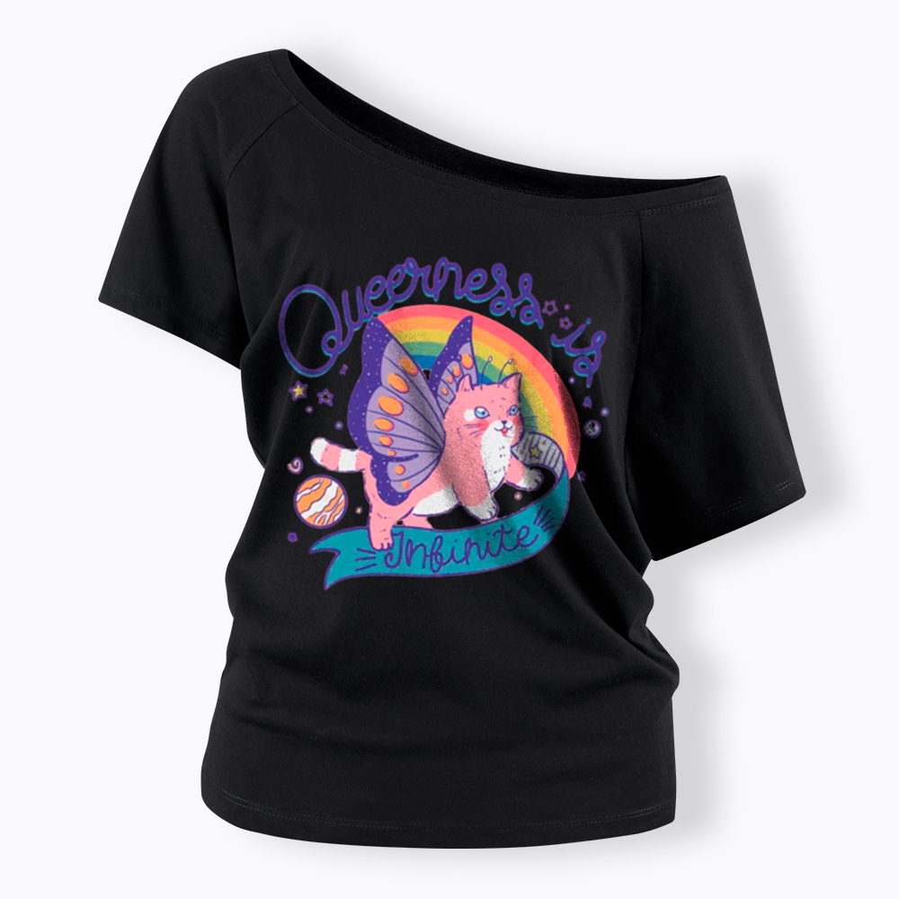 Queer Pride Off Shoulder T-Shirt