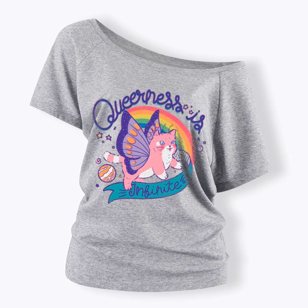 Queer Pride Off Shoulder T-Shirt
