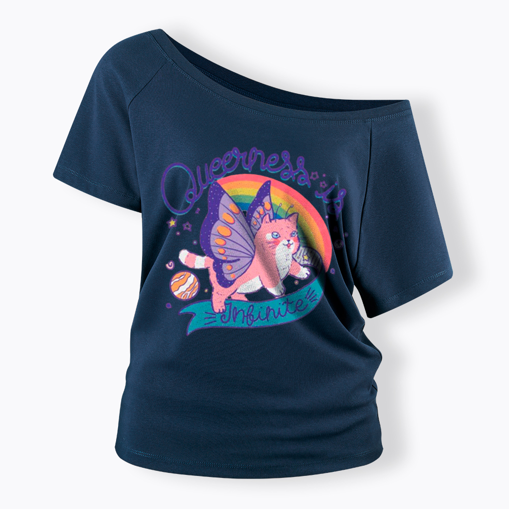 Queer Pride Off Shoulder T-Shirt