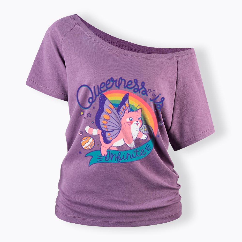Queer Pride Off Shoulder T-Shirt