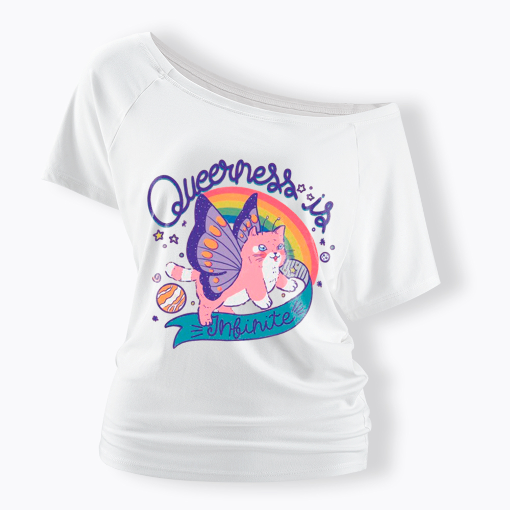 Queer Pride Off Shoulder T-Shirt