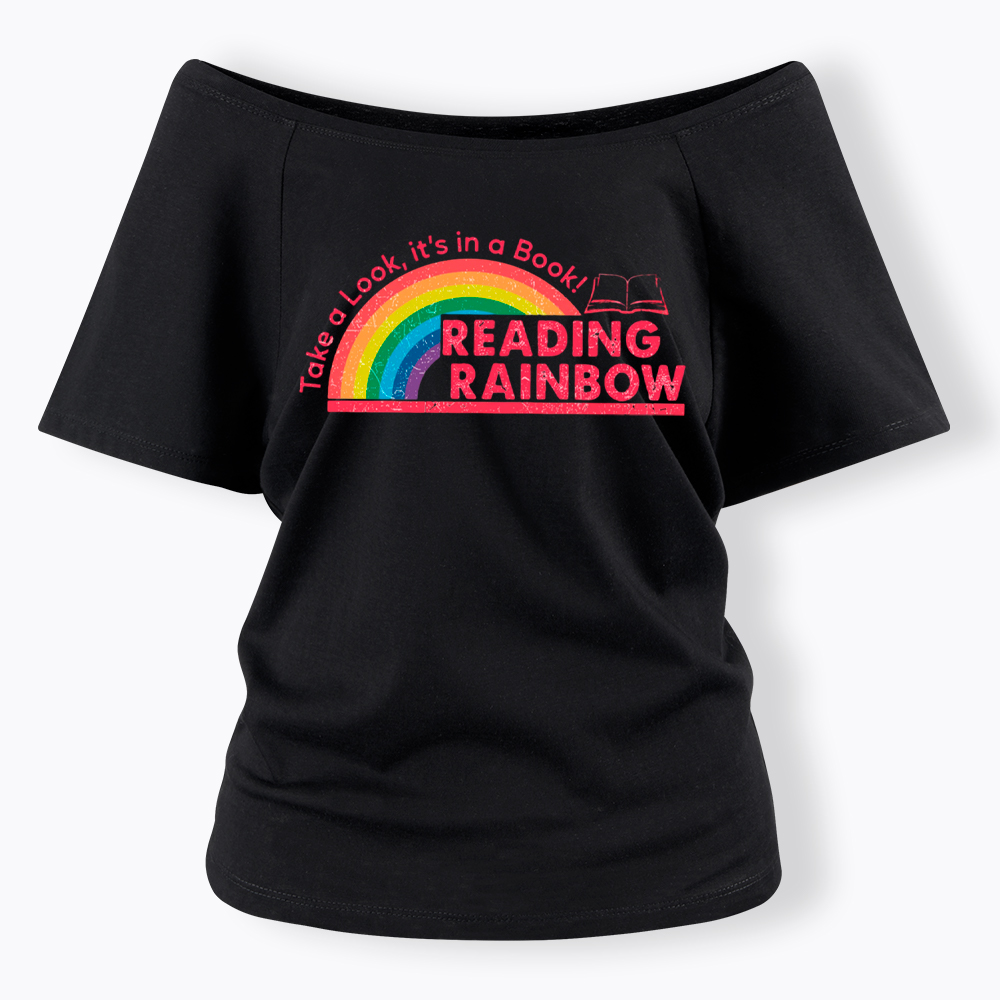 Take a Look, It’s in a Book Off Shoulder T-Shirt