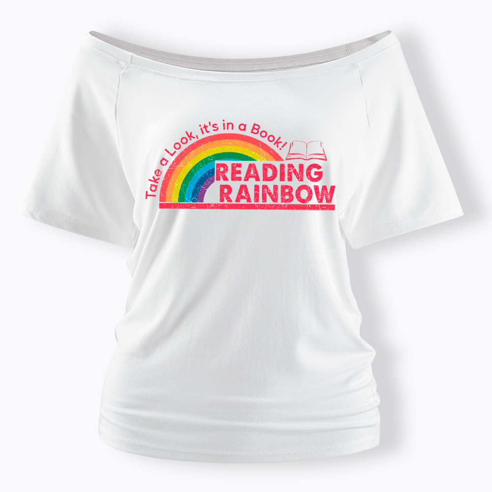 Take a Look, It’s in a Book Off Shoulder T-Shirt