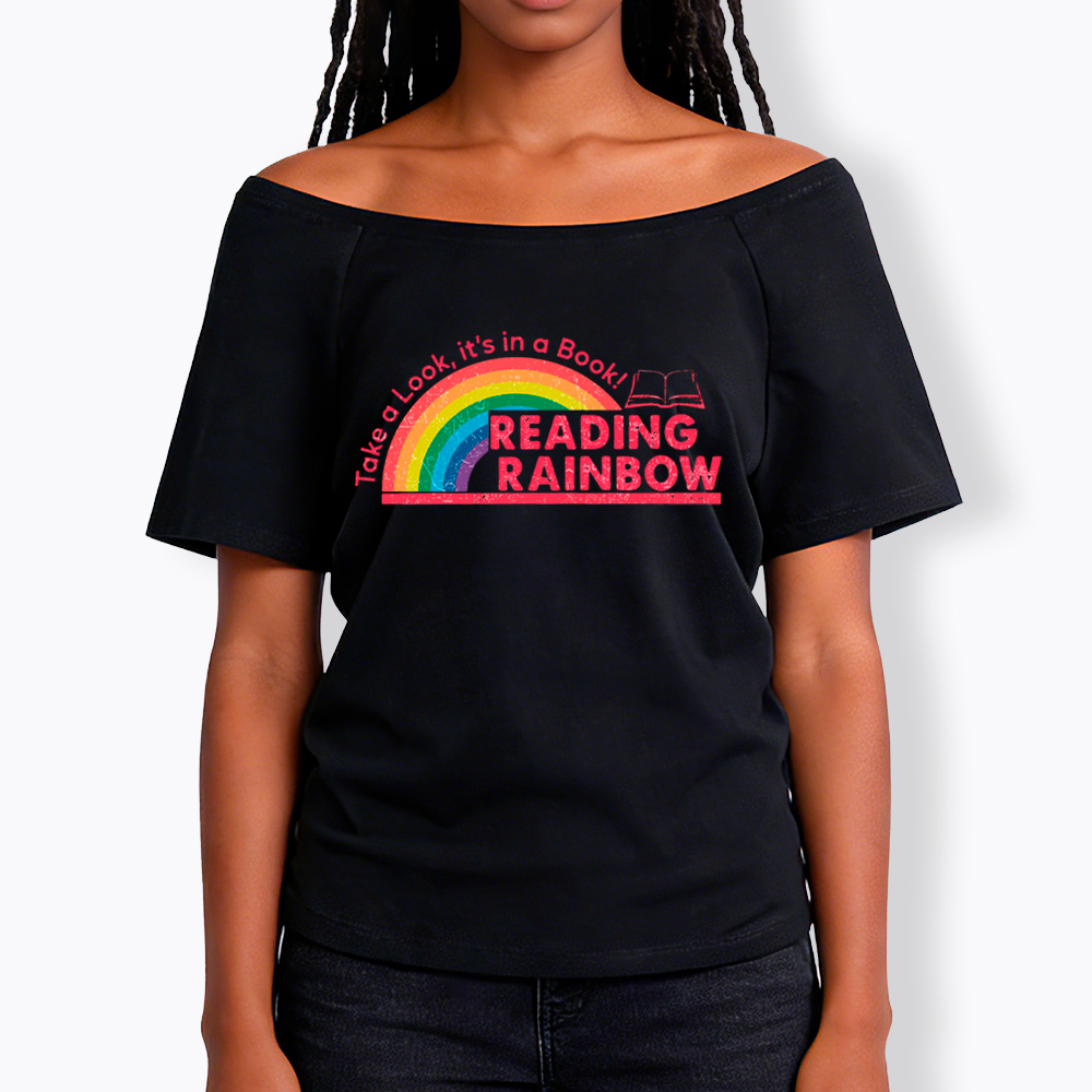 Take a Look, It’s in a Book Off Shoulder T-Shirt