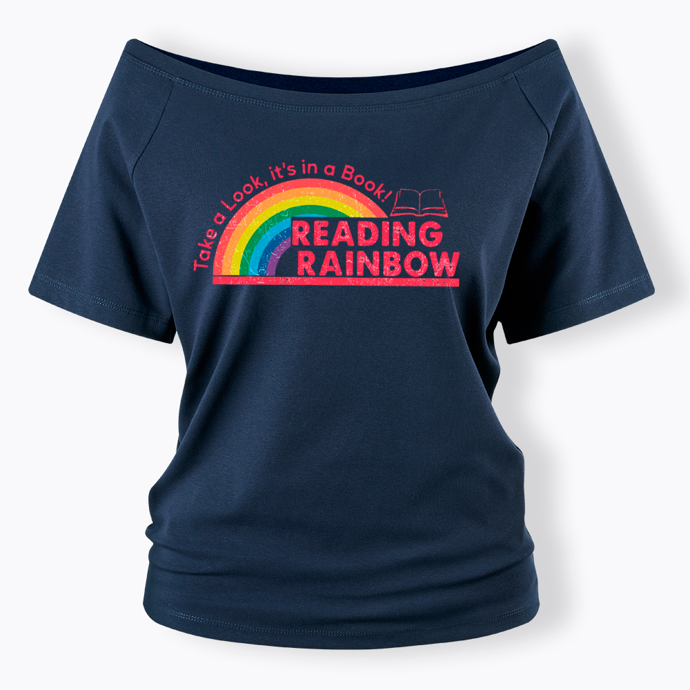 Take a Look, It’s in a Book Off Shoulder T-Shirt