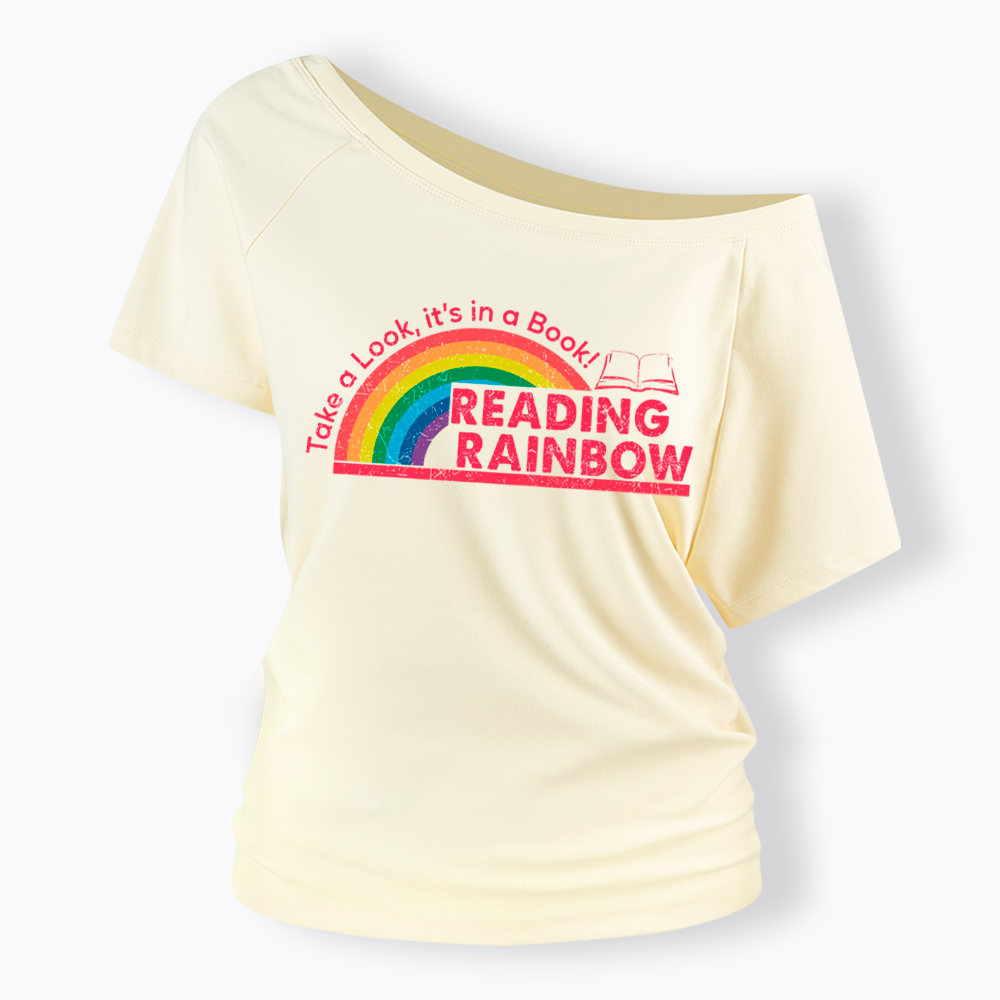 Take a Look, It’s in a Book Off Shoulder T-Shirt