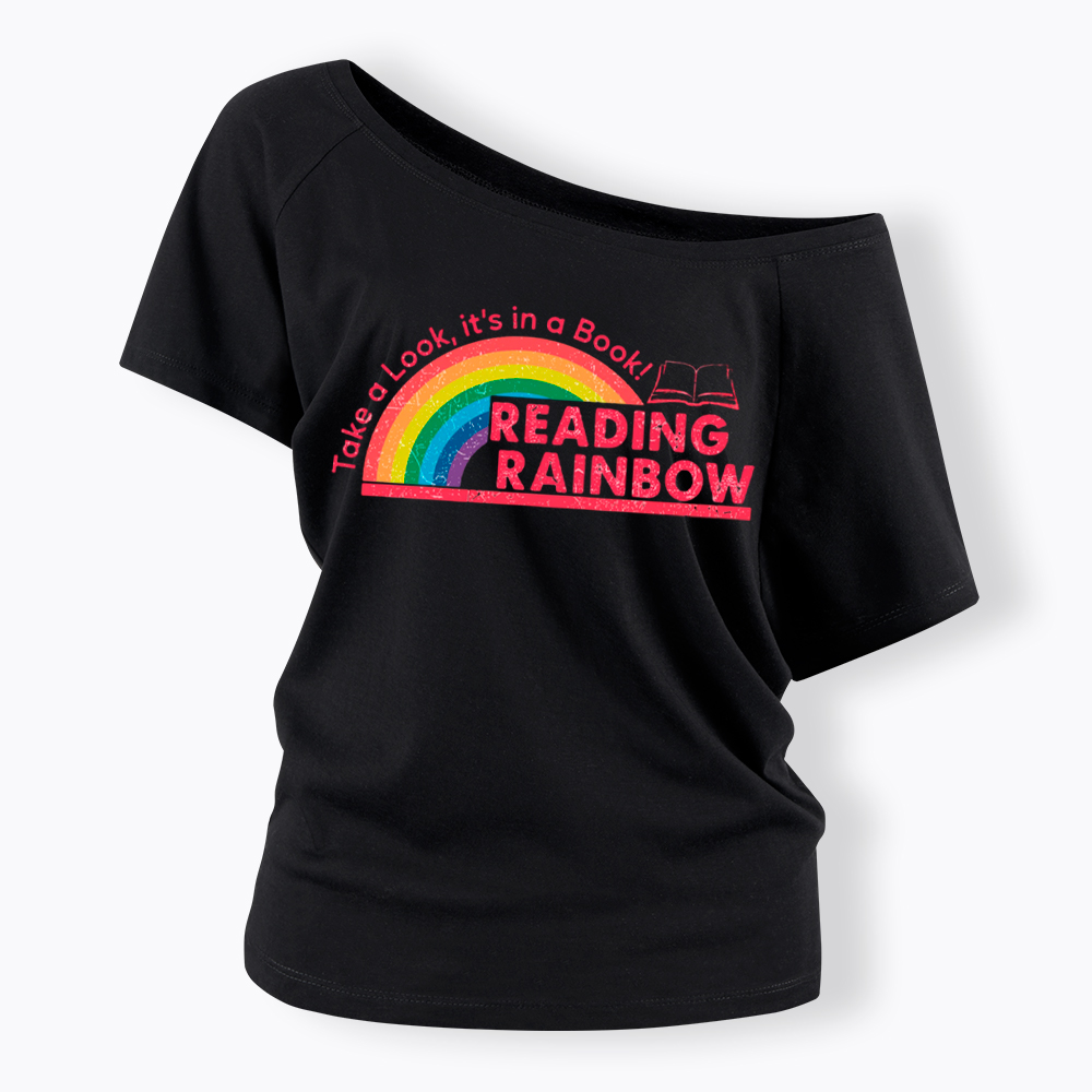 Take a Look, It’s in a Book Off Shoulder T-Shirt