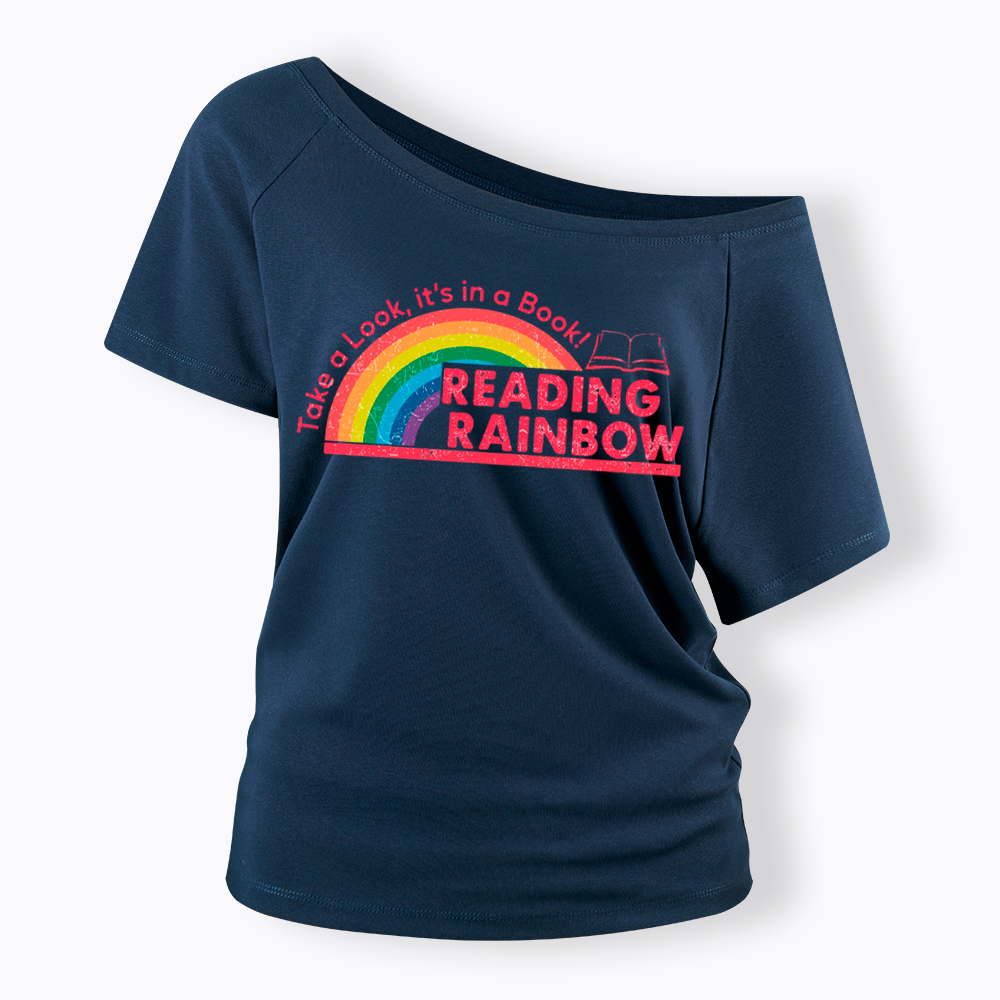Take a Look, It’s in a Book Off Shoulder T-Shirt