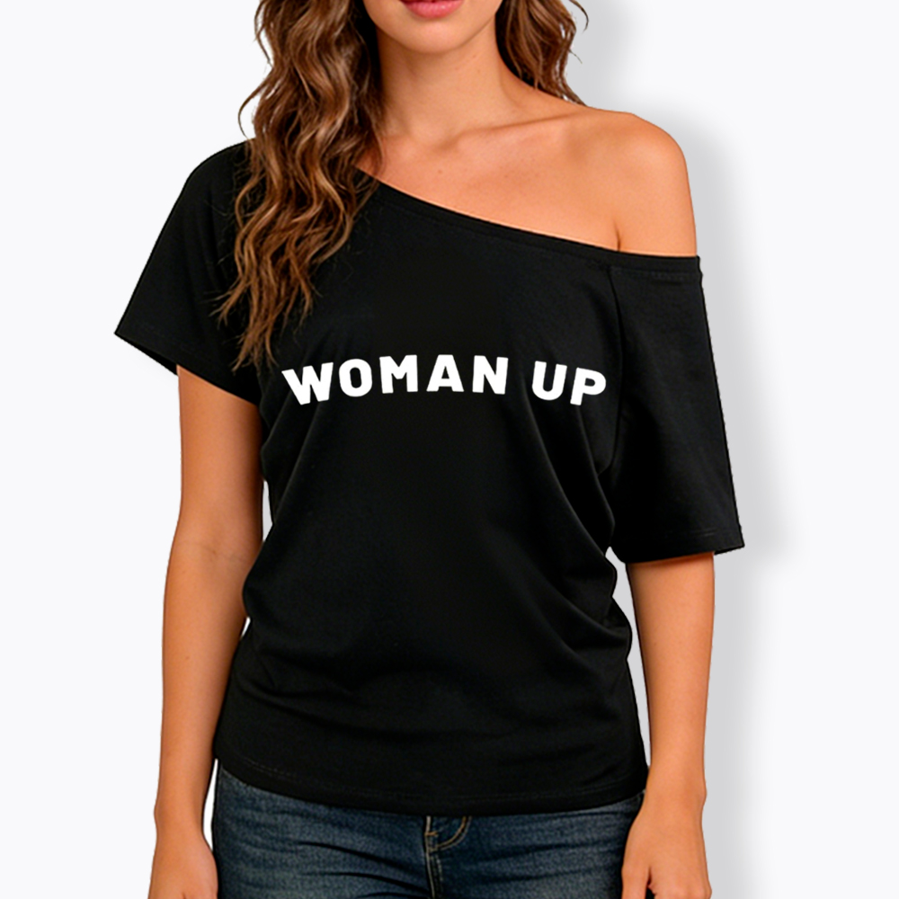 Woman Up Off Shoulder T-Shirt