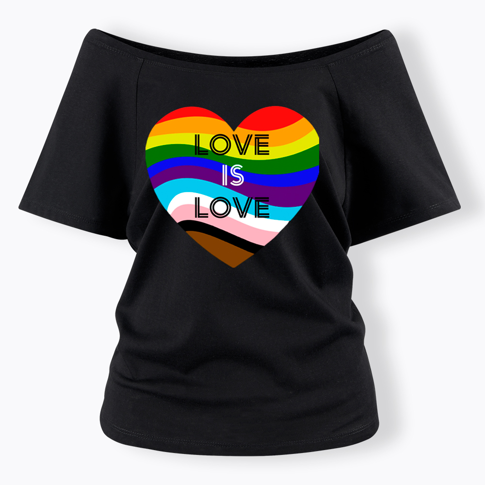 Love is Love Off Shoulder T-Shirt