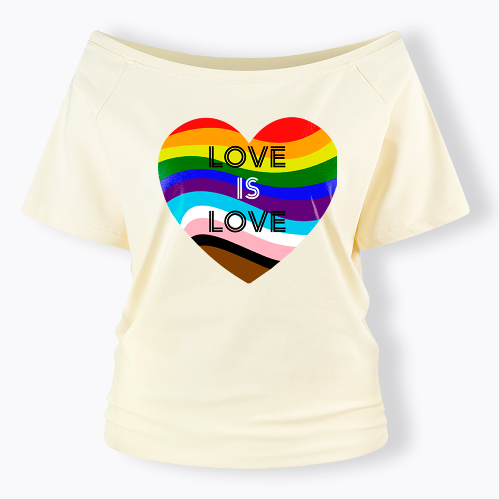 Love is Love Off Shoulder T-Shirt