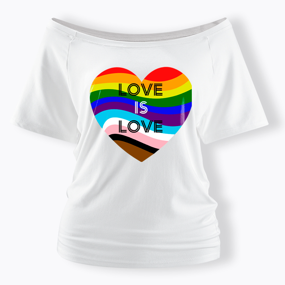 Love is Love Off Shoulder T-Shirt