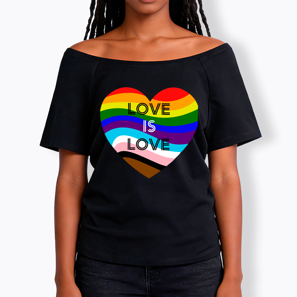 Love is Love Off Shoulder T-Shirt