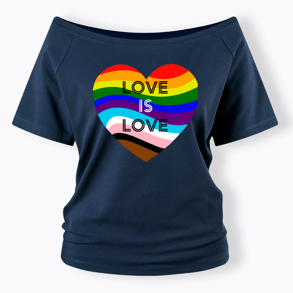 Love is Love Off Shoulder T-Shirt