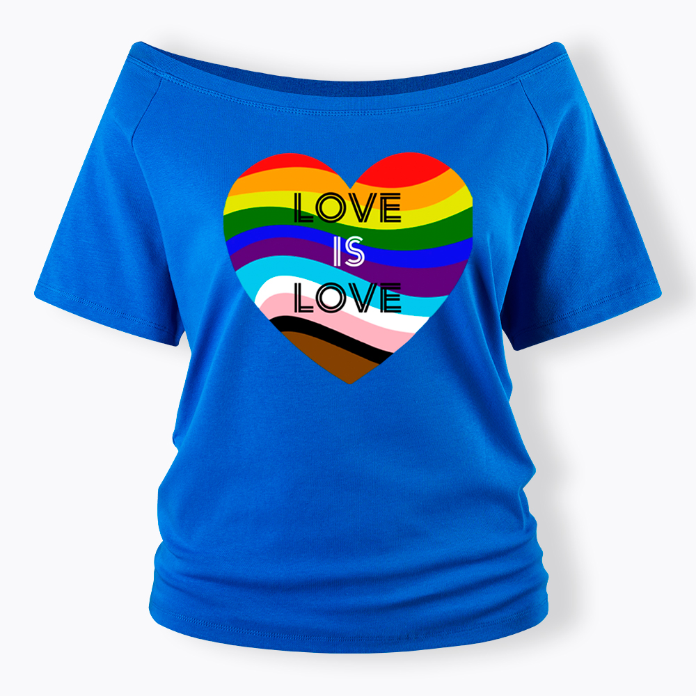 Love is Love Off Shoulder T-Shirt