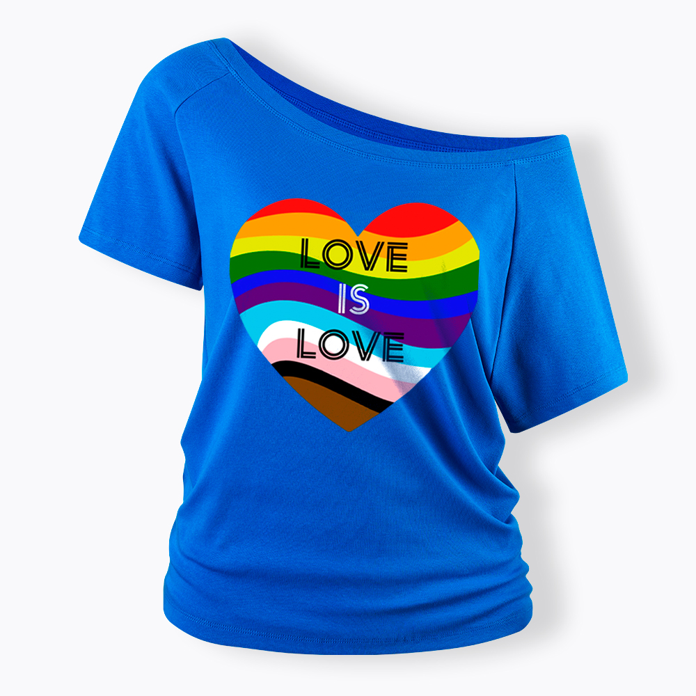 Love is Love Off Shoulder T-Shirt