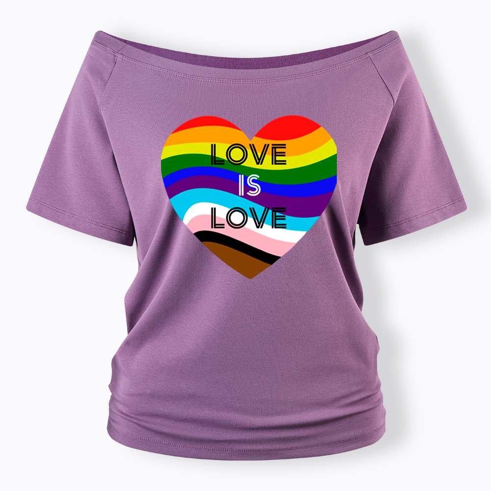 Love is Love Off Shoulder T-Shirt
