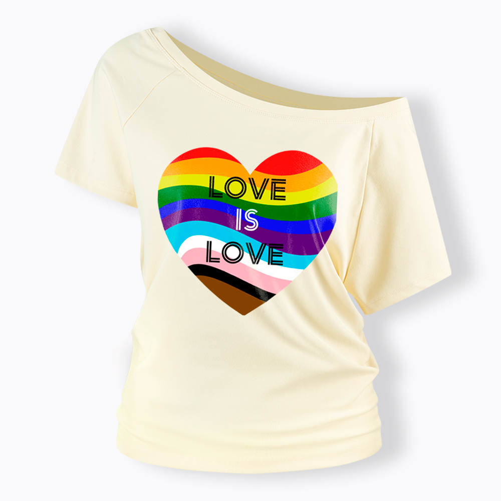 Love is Love Off Shoulder T-Shirt