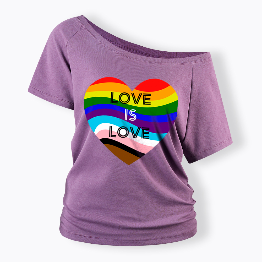 Love is Love Off Shoulder T-Shirt