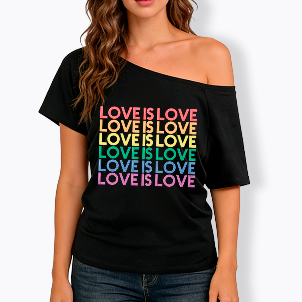 Love is Love Kindness Off Shoulder T-Shirt