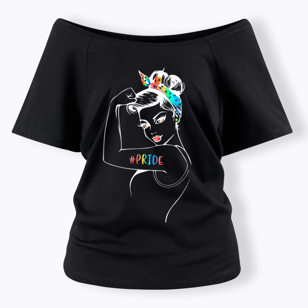 Rainbow Pride Off Shoulder T-Shirt