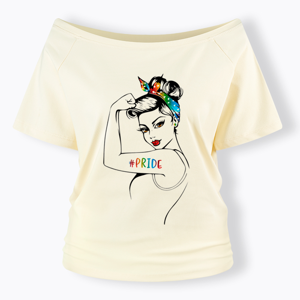 Rainbow Pride Off Shoulder T-Shirt