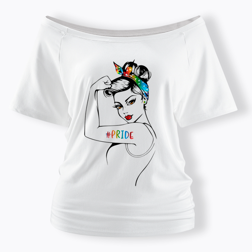 Rainbow Pride Off Shoulder T-Shirt